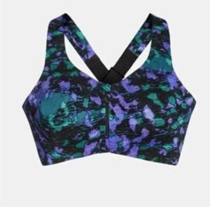 knix Blue & Teal Front-Zip Printed Sports Bra 5